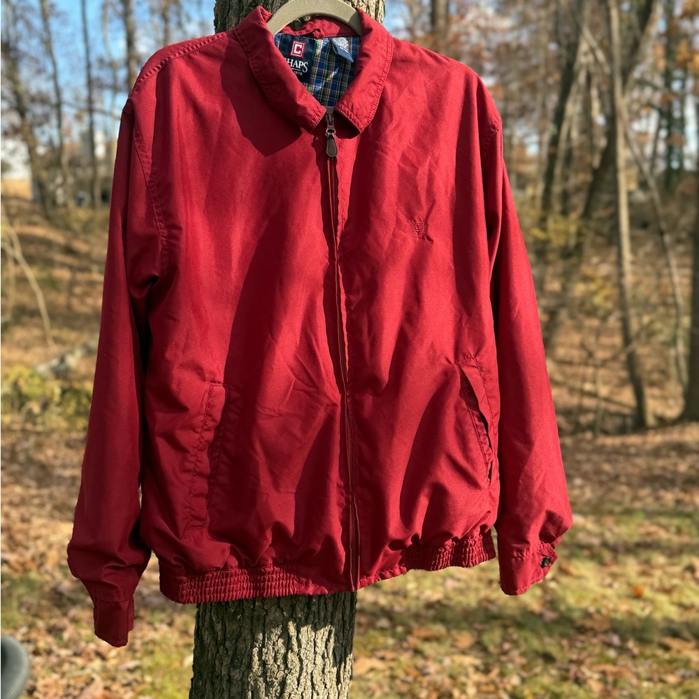 Vintage 90’s Chaps Red Grandpa Core Jacket with Plaid Lining